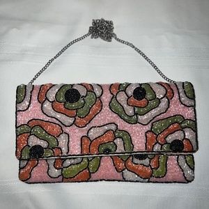 Vintage Beaded Floral (Flower Power) Clutch